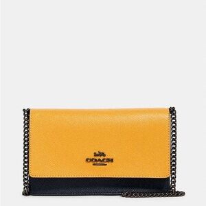 COACH Yellow, Pink and Black Leather Crossbody and Belt Bag (2 in 1) NWOT